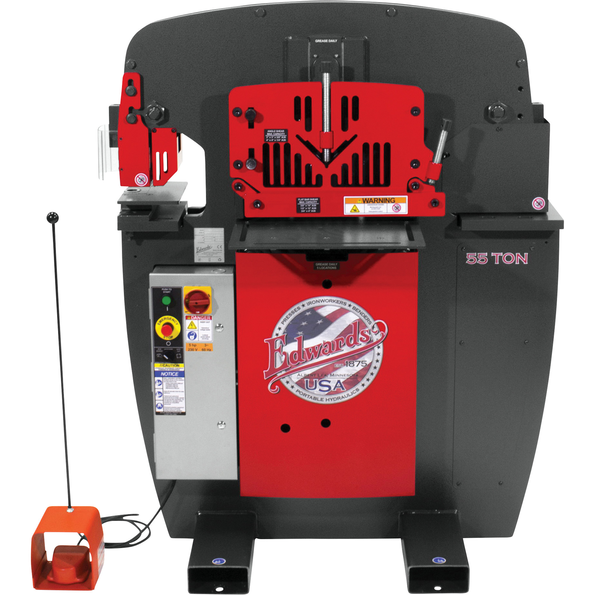 Edwards JAWS 55-Ton Ironworker with Accessory Pack, Single Phase, 230 Volt, Model# IW55-1P230-AC500